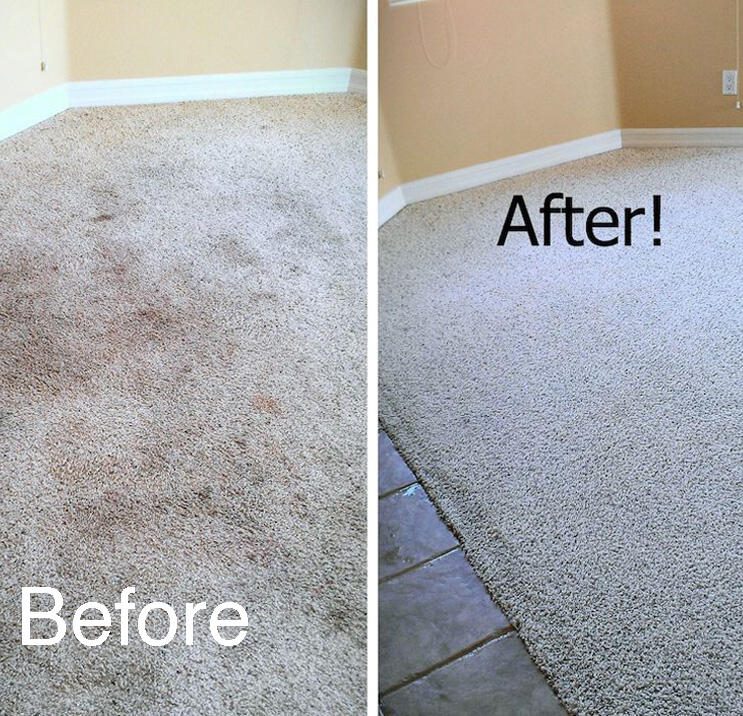 Carpet before and after cleaning
