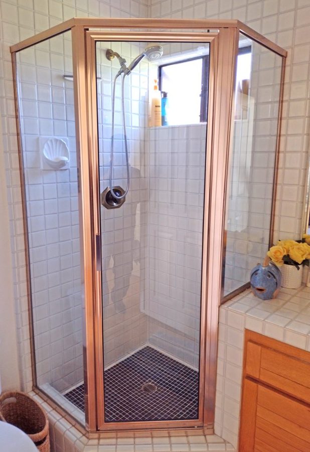 Glass shower after cleaning
